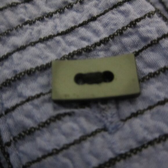 Habitat Womens M Periwinkle Blue Stripe 3/4 Sleeve Tunic Shirt Relaxed Rayon - Picture 6 of 13